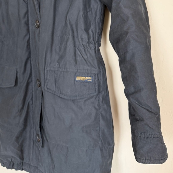 Abercrombie & Fitch Sherpa Lined Long Line Anorak Coat Faux Fur Trim Black Small - Picture 3 of 14